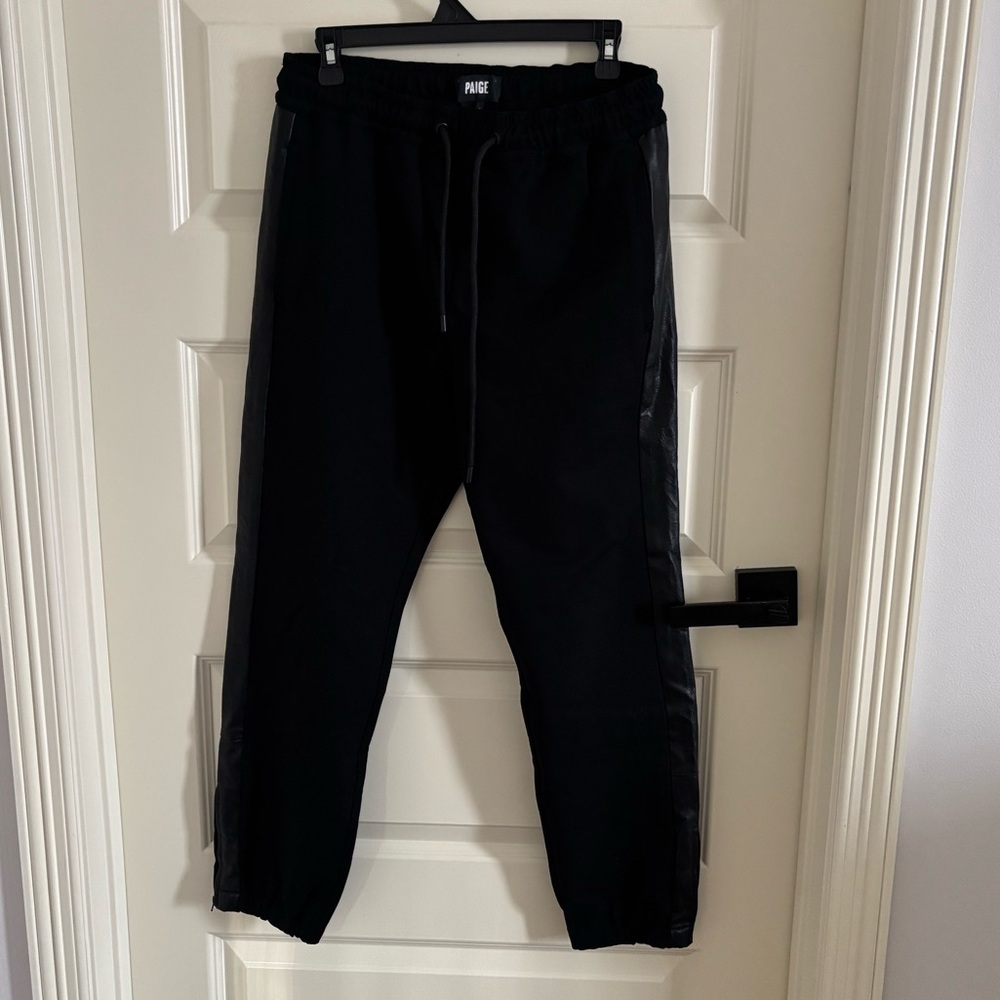 PAIGE Black Men’s Jogger Sweatpants with Side Panels